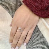 North Star Diamond Charm Ring in 14K Yellow Gold