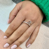 Lucky Star Diamond Charm Ring in Sterling Silver