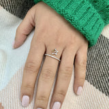 Lucky Star Diamond Charm Ring in 14K Yellow Gold Vermeil on Sterling Silver