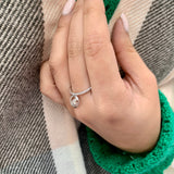 Moon Phases Diamond Charm Ring in Sterling Silver
