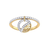 Moon Phases Diamond Charm Ring in 14K Yellow Gold