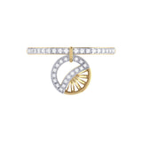 Moon Phases Diamond Charm Ring in 14K Yellow Gold Vermeil on Sterling Silver