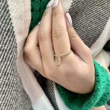 Moonlit Diamond Charm Ring in 14K Yellow Gold Vermeil on Sterling Silver