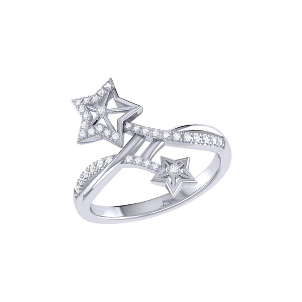 Stars Entwined Diamond Ring in Sterling Silver