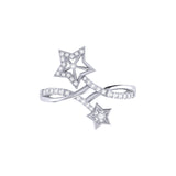Stars Entwined Diamond Ring in Sterling Silver
