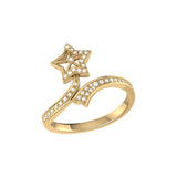 Lucky Star Twist Diamond Ring in 14K Yellow Gold