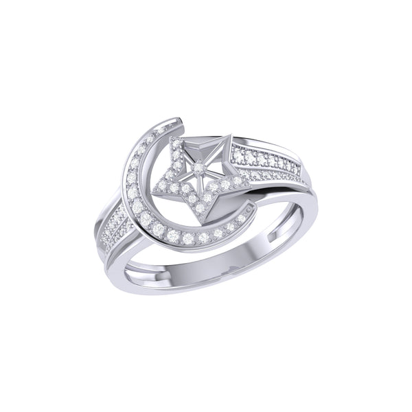 Luna Comet Diamond Ring in Sterling Silver