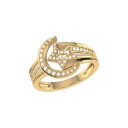 Luna Comet Diamond Ring in 14K Yellow Gold