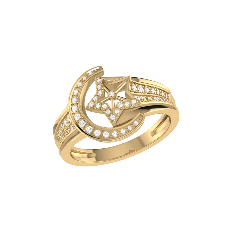 Luna Comet Diamond Ring in 14K Gold Vermeil on Sterling Silver