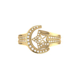 Luna Comet Diamond Ring in 14K Gold Vermeil on Sterling Silver