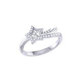 Shooting Star Sparkle Diamond Ring in 14K White Gold