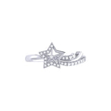Shooting Star Sparkle Diamond Ring in 14K White Gold