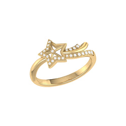 Shooting Star Sparkle Diamond Ring in 14K Gold Vermeil on Sterling Silver