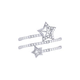 Glowing Stars Spiral Diamond Ring in Sterling Silver