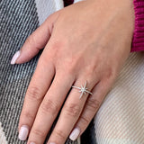 Twinkle Star Diamond Ring in 14K White Gold