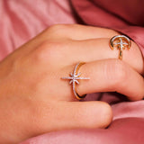 Twinkle Star Diamond Ring in 14K Yellow Gold