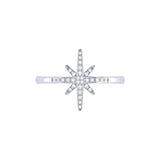 North Star Diamond Ring in Sterling Silver