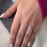 North Star Diamond Ring in Sterling Silver