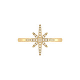 North Star Diamond Ring in 14K Yellow Gold Vermeil on Sterling Silver