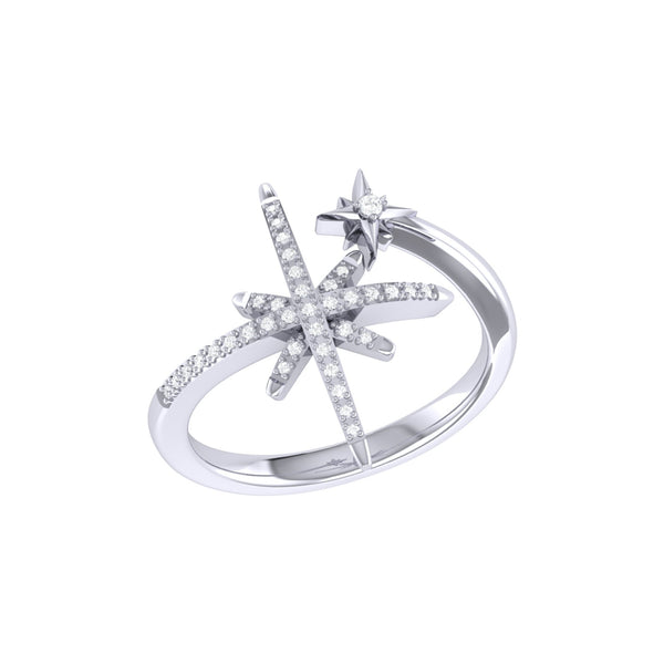 North Star Duo Diamond Ring in Sterling Silver
