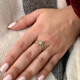 North Star Duo Diamond Ring in 14K Yellow Gold Vermeil on Sterling Silver
