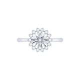 Starburst Diamond Ring in 14K White Gold