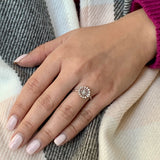 Starburst Diamond Ring in Sterling Silver