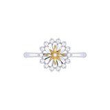 Starburst Two-Tone Diamond Ring in 14K Gold