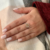 Starburst Two-Tone Diamond Ring in 14K Yellow Gold Vermeil on Sterling Silver