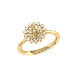 Starburst Diamond Ring in 14K Yellow Gold
