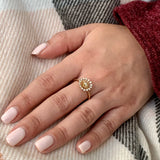 Starburst Diamond Ring in 14K Yellow Gold