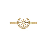 Crescent North Star Diamond Ring in 14K Yellow Gold Vermeil on Sterling Silver