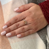 Crescent North Star Diamond Ring in 14K Yellow Gold