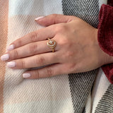 Moon-Cradled Star Diamond Ring in 14K Yellow Gold Vermeil on Sterling Silver