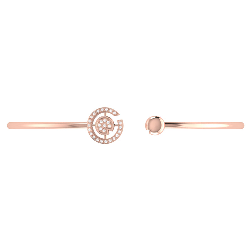 Pac-Man City Adjustable Diamond Cuff in 14K Rose Gold Vermeil on Sterling Silver