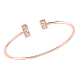 Traffic Light Adjustable Diamond Cuff in 14K Rose Gold Vermeil on Sterling Silver