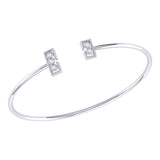 Traffic Light Adjustable Diamond Cuff in Sterling Silver