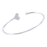 One Way Arrow Adjustable Diamond Cuff in Sterling Silver