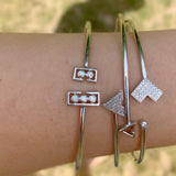 One Way Arrow Adjustable Diamond Cuff in Sterling Silver