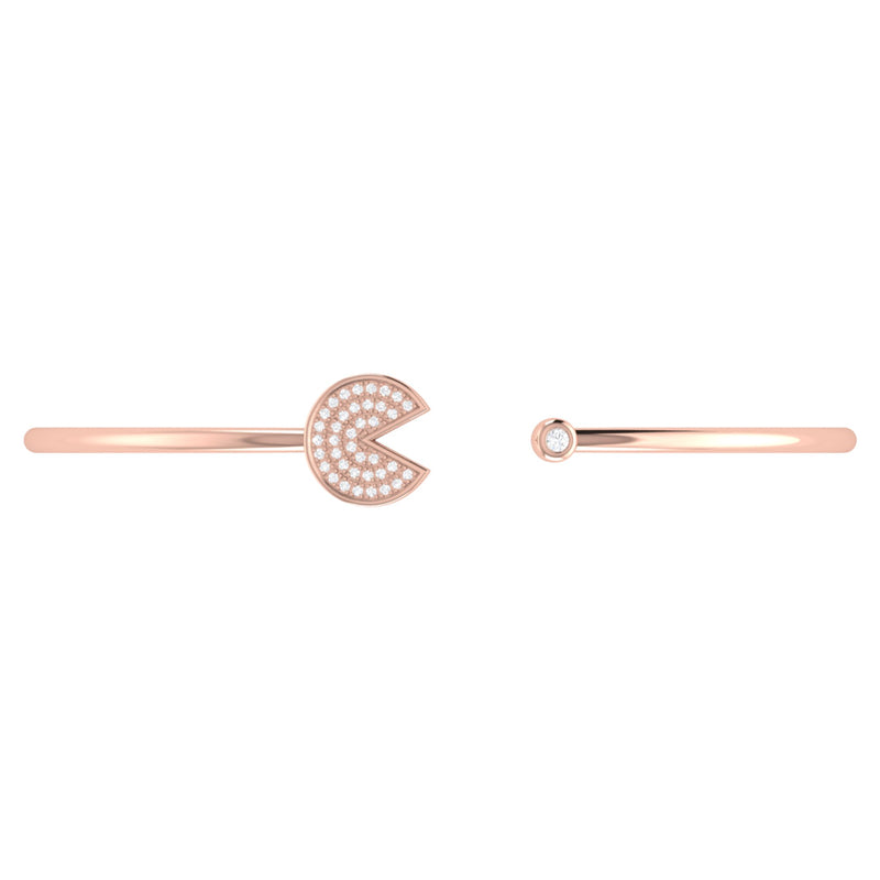 Pac-Man Candy Adjustable Diamond Cuff in 14K Rose Gold