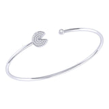 Pac-Man Candy Adjustable Diamond Cuff in Sterling Silver