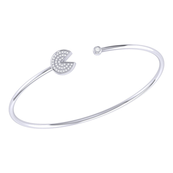 Pac-Man Candy Adjustable Diamond Cuff in 14K White Gold