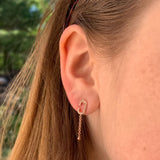 Celia C Diamond Drop Earrings in 14K Rose Gold Vermeil on Sterling Silver