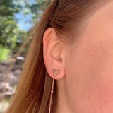 Rise & Grind Triangle Diamond Drop Earrings in 14K Rose Gold Vermeil on Sterling Silver