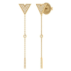 Rise & Grind Triangle Diamond Drop Earrings in 14K Yellow Gold