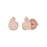 Street Cycle Open Teardrop Diamond Stud Earrings in 14K Rose Gold Vermeil on Sterling Silver