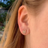 Street Cycle Open Teardrop Diamond Stud Earrings in 14K Rose Gold Vermeil on Sterling Silver