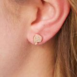 Street Cycle Open Teardrop Diamond Stud Earrings in 14K Yellow Gold Vermeil on Sterling Silver