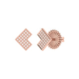 One Way Arrow Diamond Stud Earrings in 14K Rose Gold Vermeil on Sterling Silver