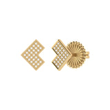 One Way Arrow Diamond Stud Earrings in 14K Yellow Gold Vermeil on Sterling Silver